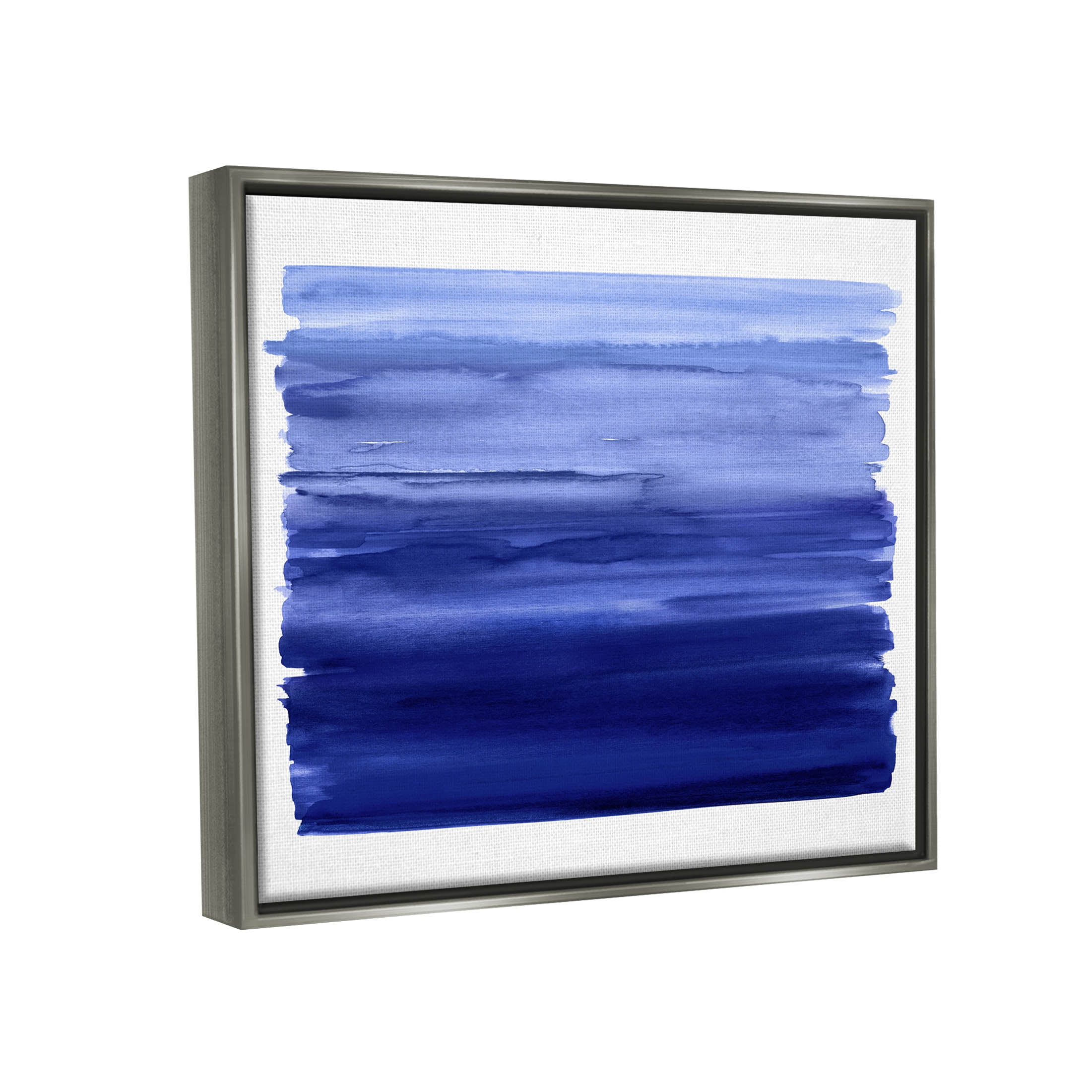 Stupell Industries Brushed Blue Gradient Form Graphic Art Luster Gray Floating Framed Canvas Print Wall Art, Design by Allie Corbin