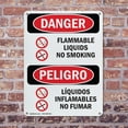 thumbnail image 4 of (2 Pack) Flammable Liquids No Smoking Bilingual OSHA Danger Sign 10 Inch X 14 Inch Plastic Sign, Weather Resistant, UV Protected for Workplace, Business, and Construction Site, Made in, 4 of 8