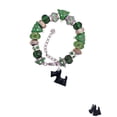 thumbnail image 2 of Resin Black Scottie Dog Green Christmas Bead Bracelet, 2 of 4