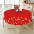 thumbnail image 5 of Nanqianyi Christmas/New Year Tablecloth Round 70 Inch Red Snowflakes Table Cloth For Holiday Party Kitchen Table Cover, 5 of 9