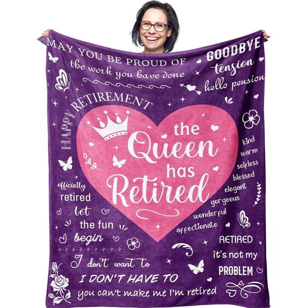 LHSHID Retirement Gifts for Women Best Retirement Gifts Blanket Retired Gifts for Women Unique Retirement Gift Ideas Cool Retirement Gifts Classy Retirement Gifts for Female 60"x80"