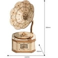 thumbnail image 5 of Rompecabezas de madera 3D Ensamblar juguete-DIY Modelo Craft Kit-Decoración del hogar-El mejor regalo educativo para el día de cumpleaños para niños, niñas, amigos, fonógrafo brillar Juguete, 5 of 5