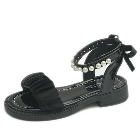 

AOMPMSDX Kids Shoes Breathable Elegant Soft Bottom Sandals For Girl Summer Sandals Fashion Princess Lace Sandals Childrens Shoes