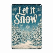 Metal Tin Sign Let It Snow Vintage Sign Retro Tin Sign Aluminum Sign for Bedroom Kitchen Garden Wall Bab Club Coffee Home Decor 8x12 Inch, 2D Flat