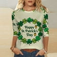 thumbnail image 6 of Craaazy Women's St Patricks Day T-Shirts Crewneck Shamrock Green Theme Tops Gifts, 6 of 8