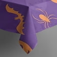 thumbnail image 5 of Purple Halloween Pumpkins Bats and Spiders Square Tablecloth,Waterproof Square Table Cover,Wipeable Spillproof Washable Table Cover for Home Kitchen Party Decor 42"X42"(107x107cm), 5 of 6