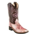 thumbnail image 2 of Old West Children All Over Leatherette Material Broad Square Toe Boots, 2 of 2