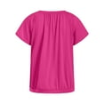 thumbnail image 4 of TTUHYWXI Women's Casual Summer T Shirts Short Sleeve V Neck Tops Tshirts (Hot Pink, XL), 4 of 5