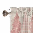 thumbnail image 5 of Christmas Light Kitchen Curtains and Valances Set, Pink Beige Checked Pine Trees Snowflakes Rod Pocket Window Valance Window Curtain Panels for Living Room Bedroom Laundry, 27.5x24in, 3 Pieces, 5 of 7