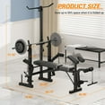 thumbnail image 5 of Banc de Musculation Pliable 6-en-1 avec Rallonge de Jambe et Courbure de Prédicateur, Poste d'Entraînement Réglable pour Gym à Domicile, Banc Compact d'Entraînement de Force pour Entraînements avec Haltères et Barre, Noir, 5 of 5
