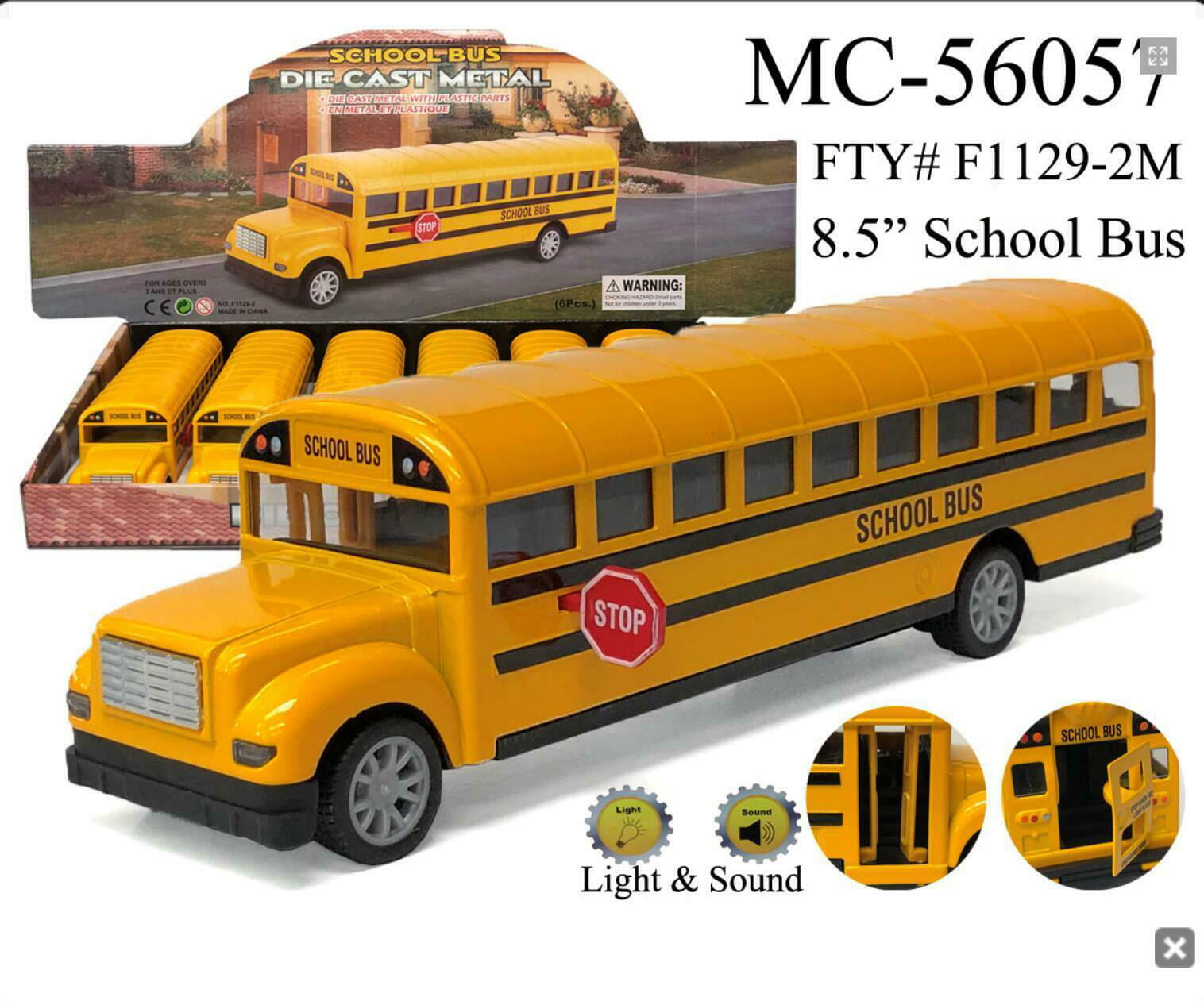 CORPER TOYS Die Cast Vehicles Large Alloy Pull Back Play Yellow School Bus 