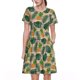 thumbnail image 1 of Balery Pineapples Palm Leaves Vestidos sueltos de manga corta para mujer, vestidos de verano 2025, vestidos casuales de corte A con vuelo., 1 of 6