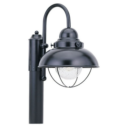 - Sea Gull Sebring Outdoor Post Lantern - 15.75H in. Black