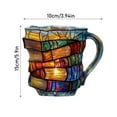 thumbnail image 3 of Handmade Book Lover’s Mug – Colorful Acrylic Stacked Books Design, Unique Novelty Coffee Cup Gift for Readers, Librarians & Writers, 3 of 8