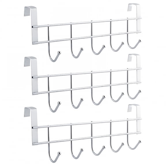 LAMIRO Heavy Duty Over Door Hanger Stainless Steel for Coats Robes,Over The Door Hooks,3*Hook,Hanging Towel Rack Back of Bathroom Bedroom Door