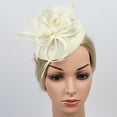 thumbnail image 2 of Tocados Sunnimix Accesorio para el Cabello de las Mujeres de Plumas de Novia Blanco, 2 of 7
