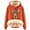 Orange, variant on Women Christmas Outfit Ladies' Festive Cow Print Hooded Coat for Winter Warmth and Cozy Style Black XL