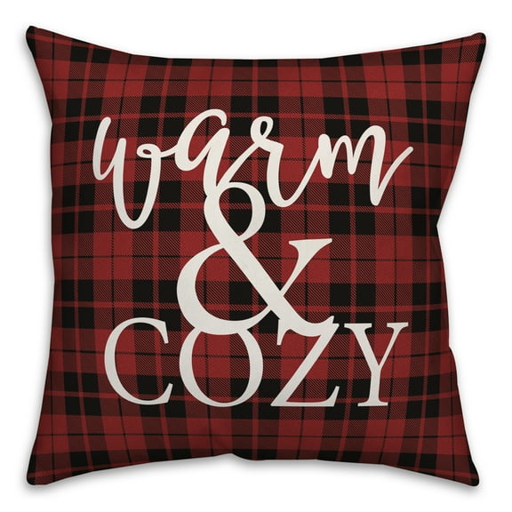 Creative Products Plaid Warm & Cozy 16x16 Spun Poly Pillow