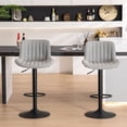 thumbnail image 2 of Kidol & Shellder Soft Bar Stools Set of 2 Grey Adjustable Swivel Barstools with Back, 2 of 5
