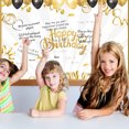 thumbnail image 3 of Pebbuoy Birthday Name Book Black Golden Themed Letter Print Happy Birthday Guest Book Birthday Decoration Party Supplies, 3 of 7