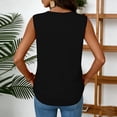 thumbnail image 5 of Womens Summer Tops Henley Shirt, Sleeveless Shirts for Women Casual Button Down Crewneck Tank Top Mothers Gifts, 5 of 5