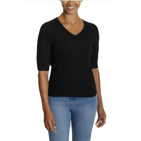 Ella Moss Women's Elbow Sleeve Sweater Size Large (12-14 ) Black