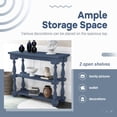 thumbnail image 4 of 39.4'' Modern Console Table with Storage Shelves, Retro Entryway Table Storage Sideboard with Wood Legs for Hallway Living Room Bedroom, Easy Assembly, Space Saving, Navy, 4 of 7