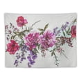 thumbnail image 5 of GOSMITH Tapestry Wall Hanging Watercolor Floral Fuchsia Peonies Lilac Foliage Botanical Vintage Wedding Home Decorations for Living Room Bedroom Dorm Decor Tapestries Painting, 5 of 6