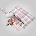 thumbnail image 2 of 2 Pack Wet Dry Bags,Purple-pink Checkered Pattern Waterproof Reusable Dual Zipper Bags for Swimwear, Gym Clothes, Toiletries, Baby Diapers, 2 of 8