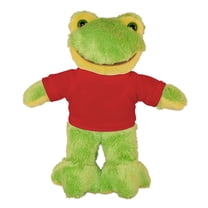 Made by Aliens Personalized Floppy Frog with Tee Stuffed Animal Plush Toy -Custom Text on Shirt - Perfect Gift for Valentine Day- Graduation Day-Birthday -8 inches (Red)