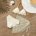 thumbnail image 2 of Tisuna Swimwear For Girls Solid Color Bikini Tops And Bottom Set With Cover Up Skirt Three Piece Summer Beachwear Fashion Comfort Fit Little Girls Seaside Bathing Suit Beige Size 11-12 Years, 2 of 4