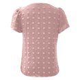 thumbnail image 6 of vigerkar Women's Summer Swiss Dot Chiffon Blouses V Neck Short Sleeve Tops Casual Loose T-Shirts Watermelon Red, XL, 6 of 6