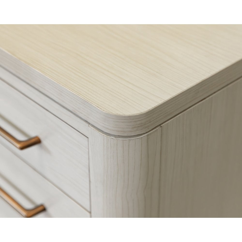 Contemporary Laminate Wood Double Pedestal Executive Desk Fully Assembled White
