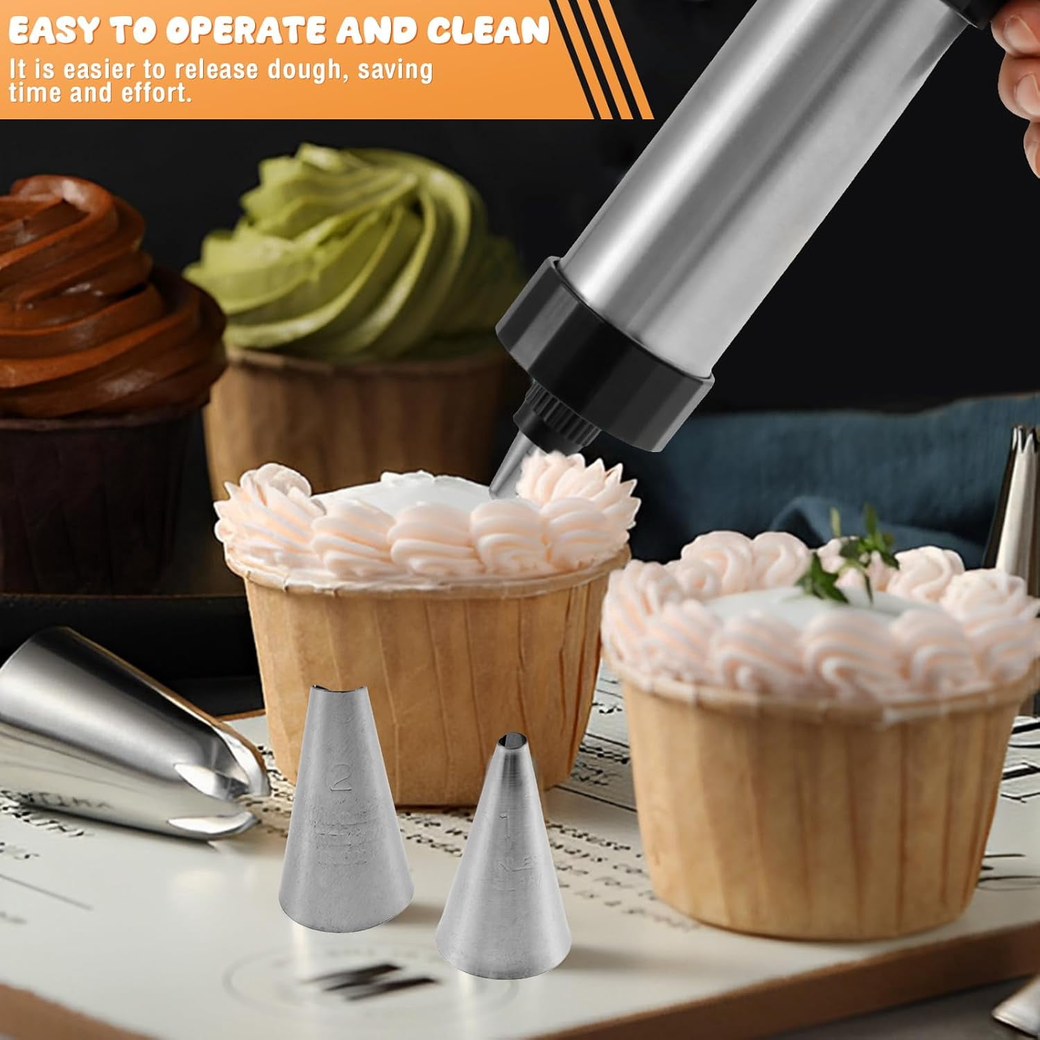 Tcwhniev 31Pack Churro Maker Machine Thickened Stainless Steel Churro Maker Kit Multifunctional Churro Maker Gun Kit Household Churro Cookie Making Kit for Homemade Churros Cookies