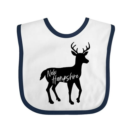 

Inktastic New Hampshire Black Deer Silhouette Gift Baby Boy or Baby Girl Bib
