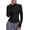 Black, variant on Long Sleeve Crop Yoga Gym Tops for Women Half Zip Up Athletic Running Workout T-shirt Define Sport Jacket with Thumb Holes