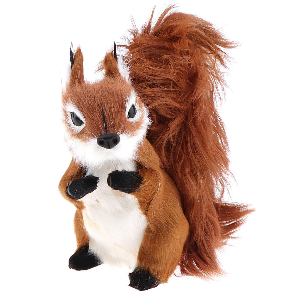 Artificial Standing Squirrel Toy Home Garden Yard Decor Artificial Feathered 