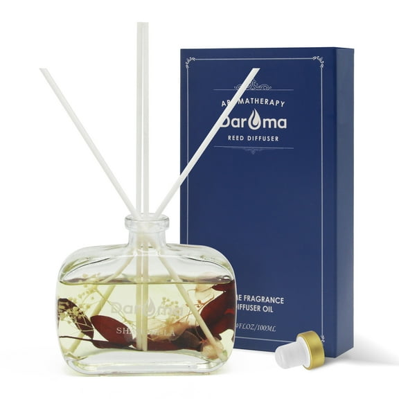 DAROMA LIFE Aromatherapy Dried Flowers Reed Diffuser Set with Sticks