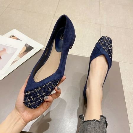 

Women‘s Square Toe Comfy Shoes Slip-on Block Heel Closed Toe Fashion Shoes Women‘s Cozy Footwear