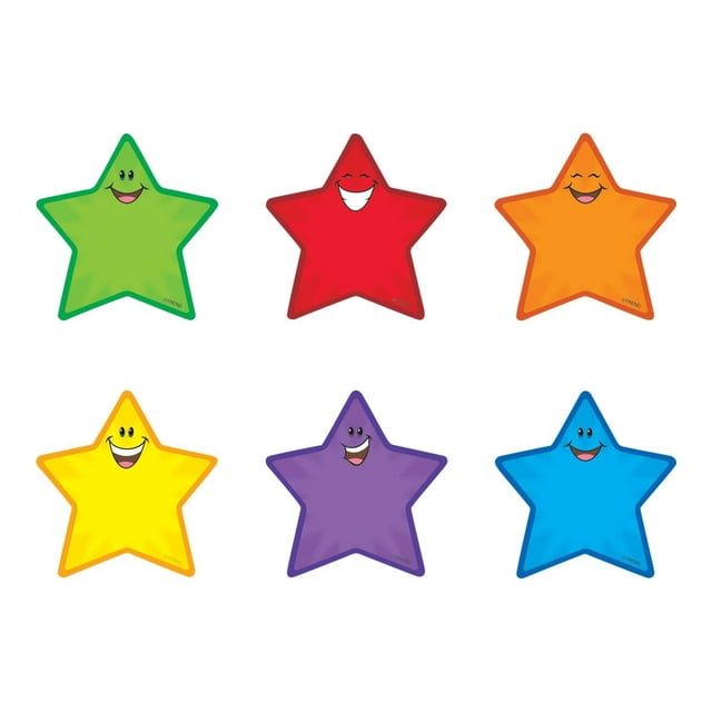 TREND Stars Mini Accents Pack Varié - Décoration Adhésive - star - 3 Po - Bleu, Jaune, Violet, Rouge, Vert, orange - Papier (Lot de 36)