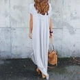 thumbnail image 7 of Ierhent Casual Dress for Women Womens Dresses Spring Summer Deep V Neck Elegant Bow tie Mini Dress(Grey,3XL), 7 of 7