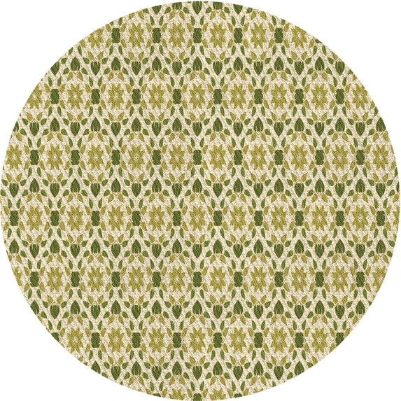 Ahgly Company Indoor Round Patterned Khaki Gold Area Rugs, 8' Round