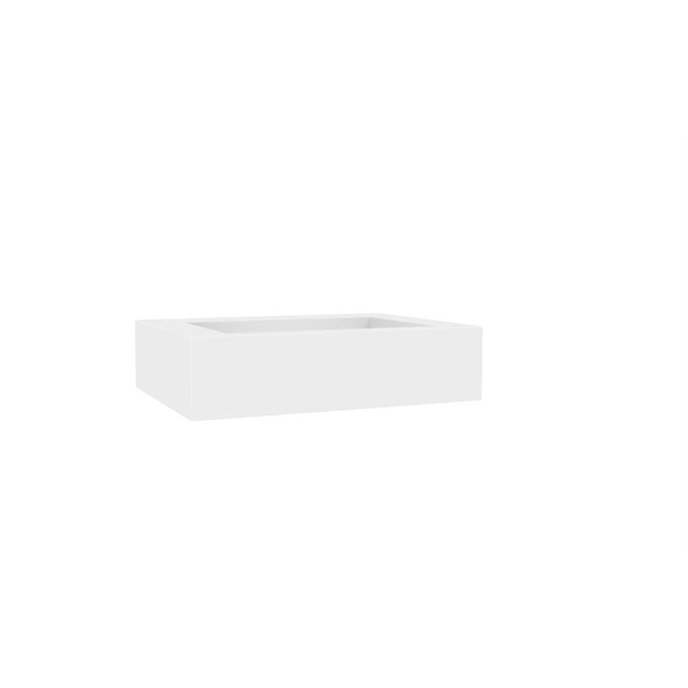 Pyramid 24" Stone Bathroom Sink w/No Faucet Hole in White