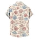 thumbnail image 4 of Ceisia Men's Relaxed Fit Cream & Red Blue Seashell Marine Print Turndown Collar Short Sleeve Casual Shirt Gifts, 4 of 6