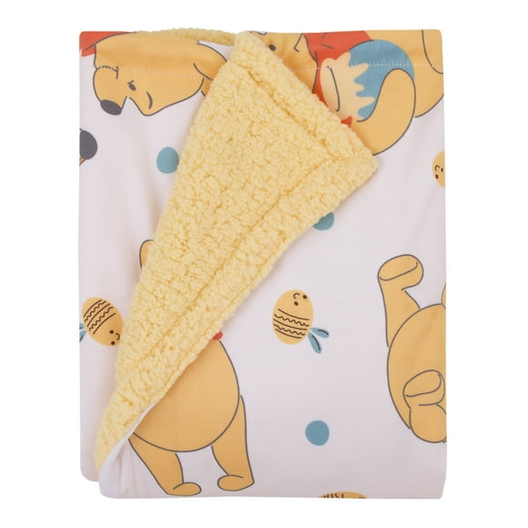 Disney Winnie the Pooh Summertime Fun Sherpa Baby Blanket
