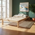 thumbnail image 1 of Base Para Cama Individual Modelo Lisboa Desarmable Madera de Pino Cera Transparente Muebles GM, 1 of 2
