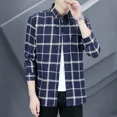 thumbnail image 3 of Camisa de vestir para hombre, camisas formales de oficina a cuadros para hombre, camisas de negocios de algodón a la moda 2024, oferta, estilo coreano, corte ajustado, trendyol genial, 3 of 5