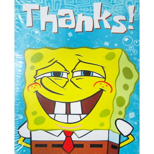 SpongeBob SquarePants 'Wonderful Time' Thank You Notes w/ Envelopes (8ct) -  Walmart.com - Walmart.com