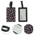 thumbnail image 3 of Unique Bargains 1 Pc Flowers Pattern Luggage Tag for Travelling Black Purple, 3 of 5