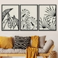 thumbnail image 2 of PixonSign Framed Canvas Print Wall Art Set Duotone Jungle Palm Plant Banana Leaf Collage Abstract Shapes Illustrations Modern Art Boho Decorative for Living Room, Bedroom, Office - 24"x36"x3 BLACK, 2 of 5